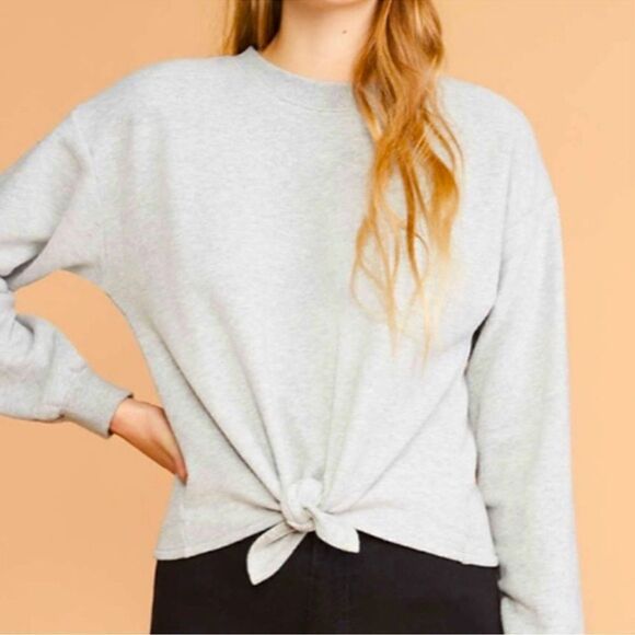 Cinq à Sept Parker Knotted Tie Pullover Crop Cropped Sweatshirt B18 - Picture 1 of 8